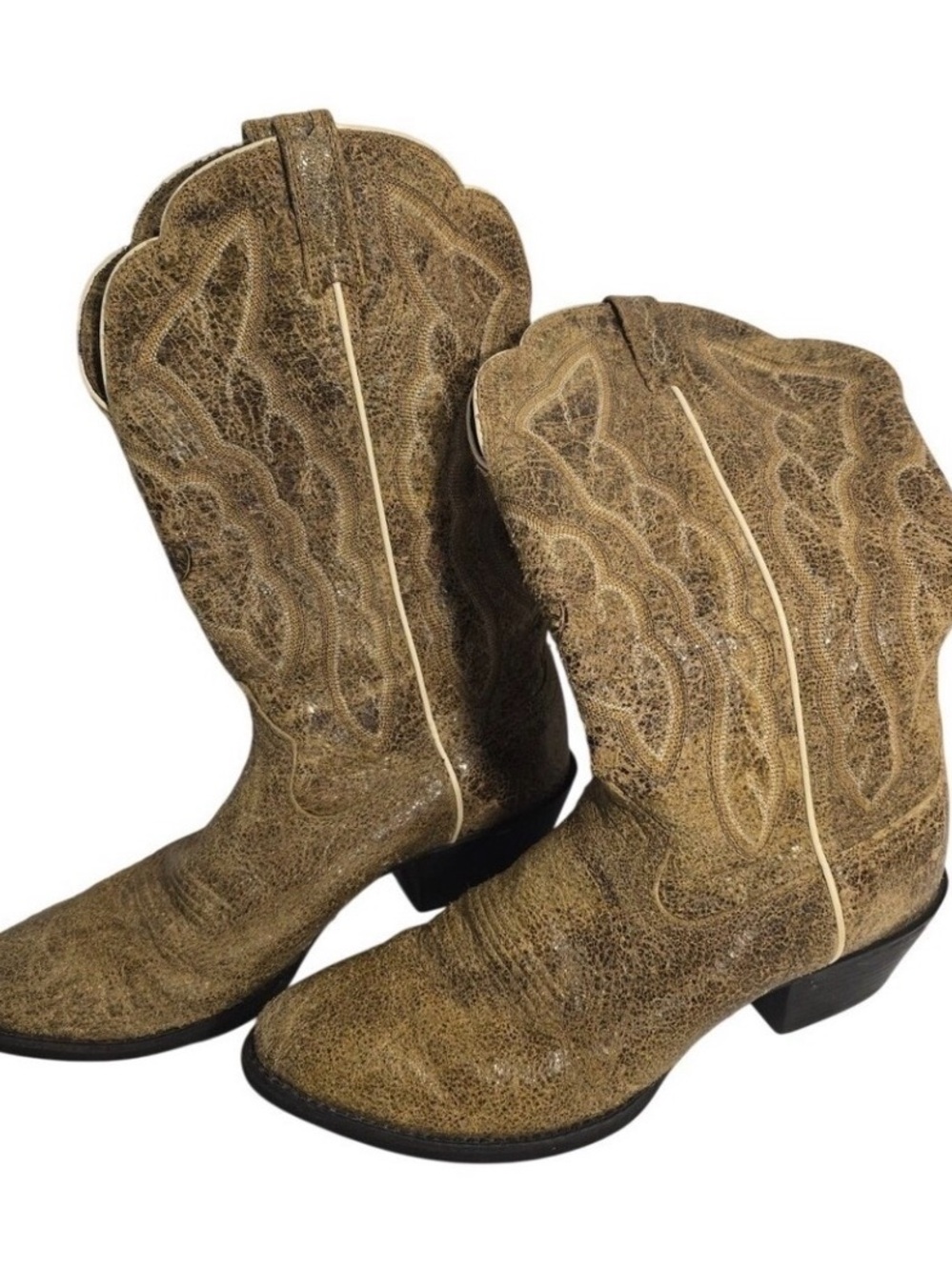 Ariat Western Boots Heritage round toe‎. WOMENS 8.5. LIKE NEW !